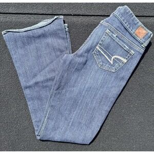 American Eagle Outfitters Jeans Womens 6 Short Blue Distressed Bootcut Denim